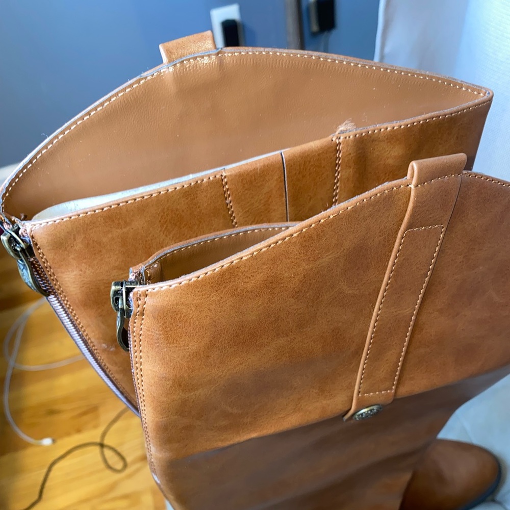 X/Appeal Leather Brown Zip Up Boots | Women’s Size US 8 - Picture 11 of 16